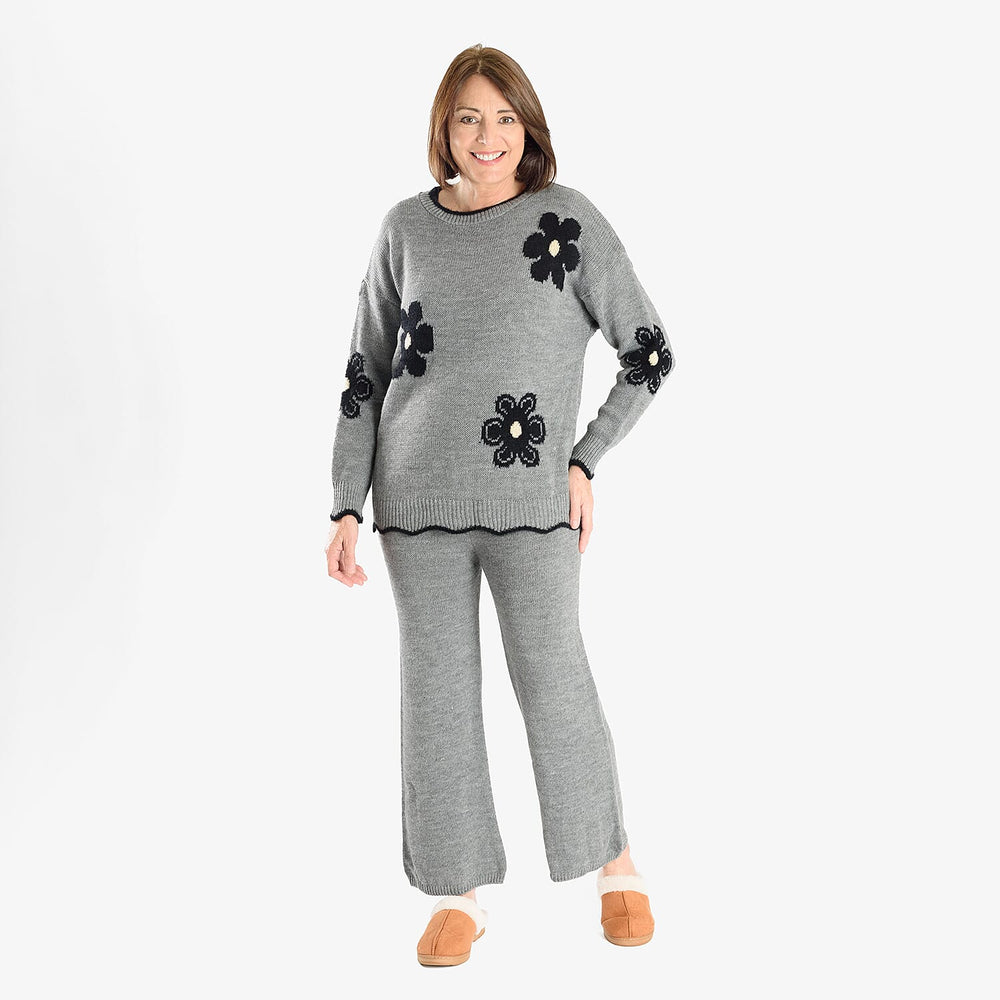 Straight Fit Knitted Trouser (Size 10 to 20) - Grey