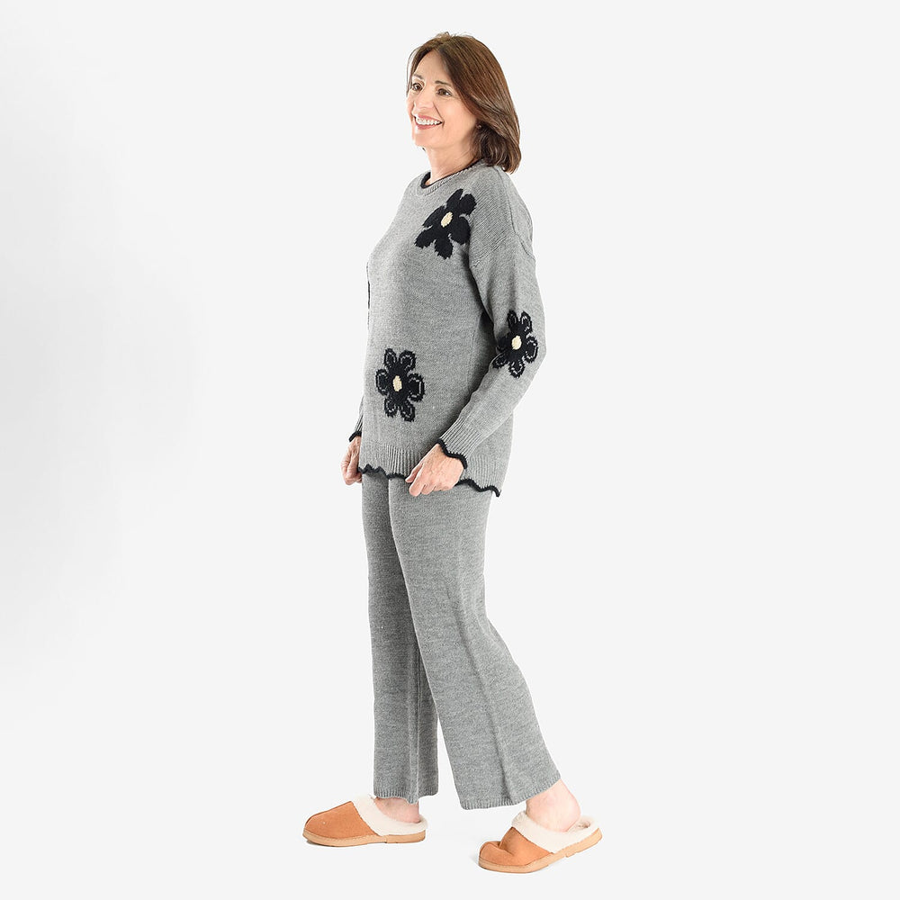 Straight Fit Knitted Trouser (Size 10 to 20) - Grey