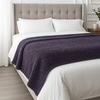 THE OPULENT LUXURY - HUSH HAVEN Ultra Soft - Warm Sumptuous Double Layer Sherpa Faux Fur Blanket 680 GSM (180 x 150 cm) - Amethyst