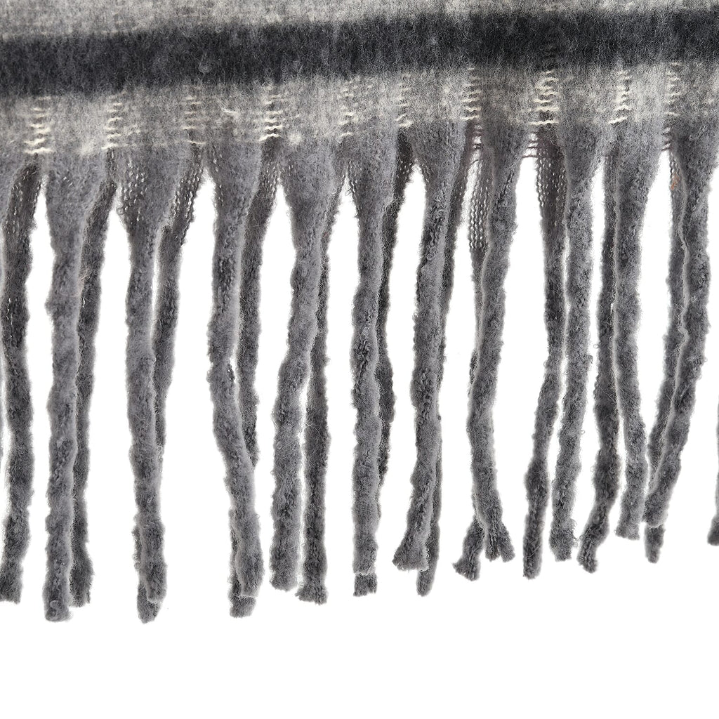 Striped Soft Touch Large Shawl with Tassel (180 x 50 cm) - Grey