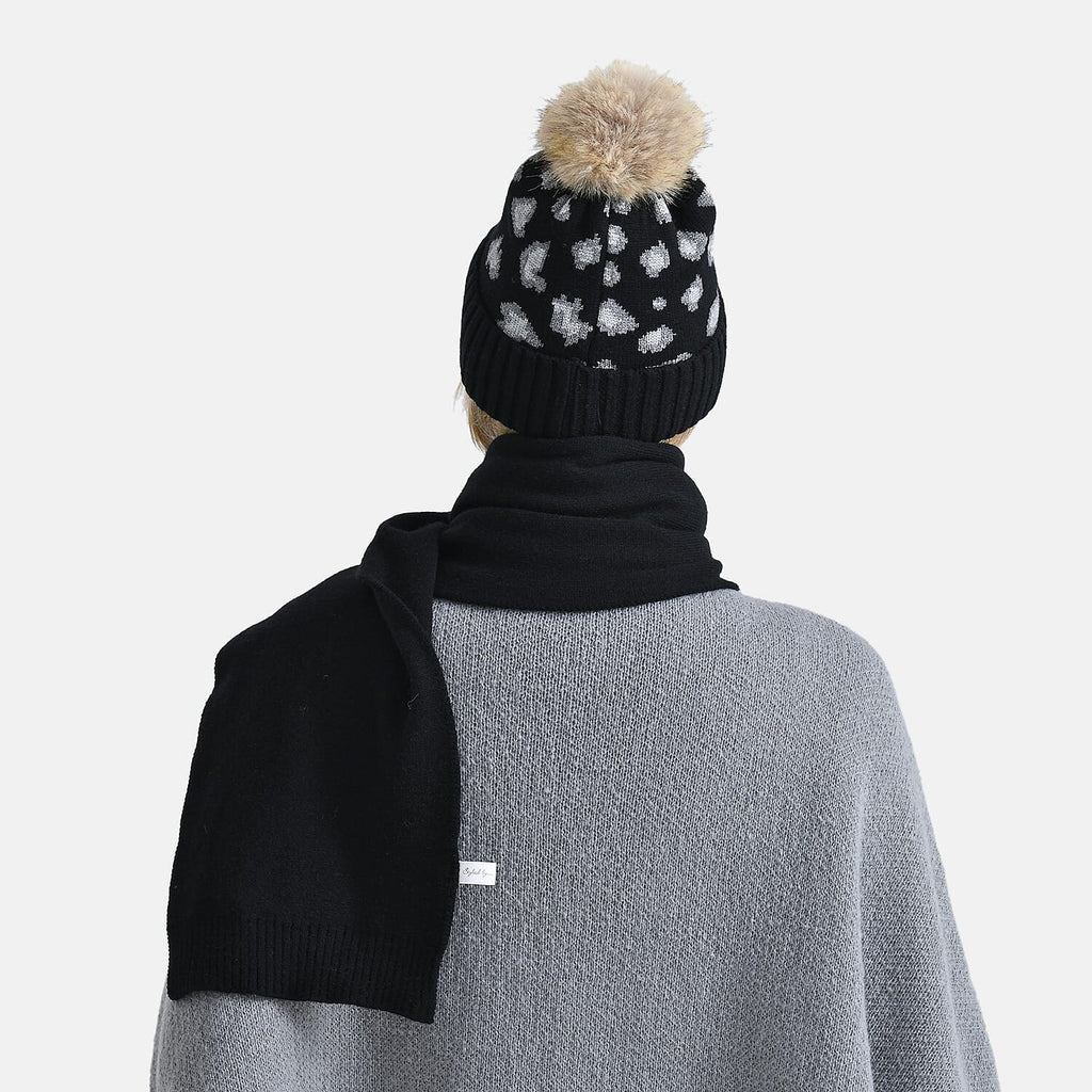 Styled By Two Piece Set Hat and Scarf - Black