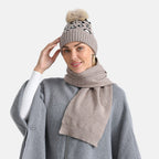 Styled By Two Piece Set Hat and Scarf - Light Brown