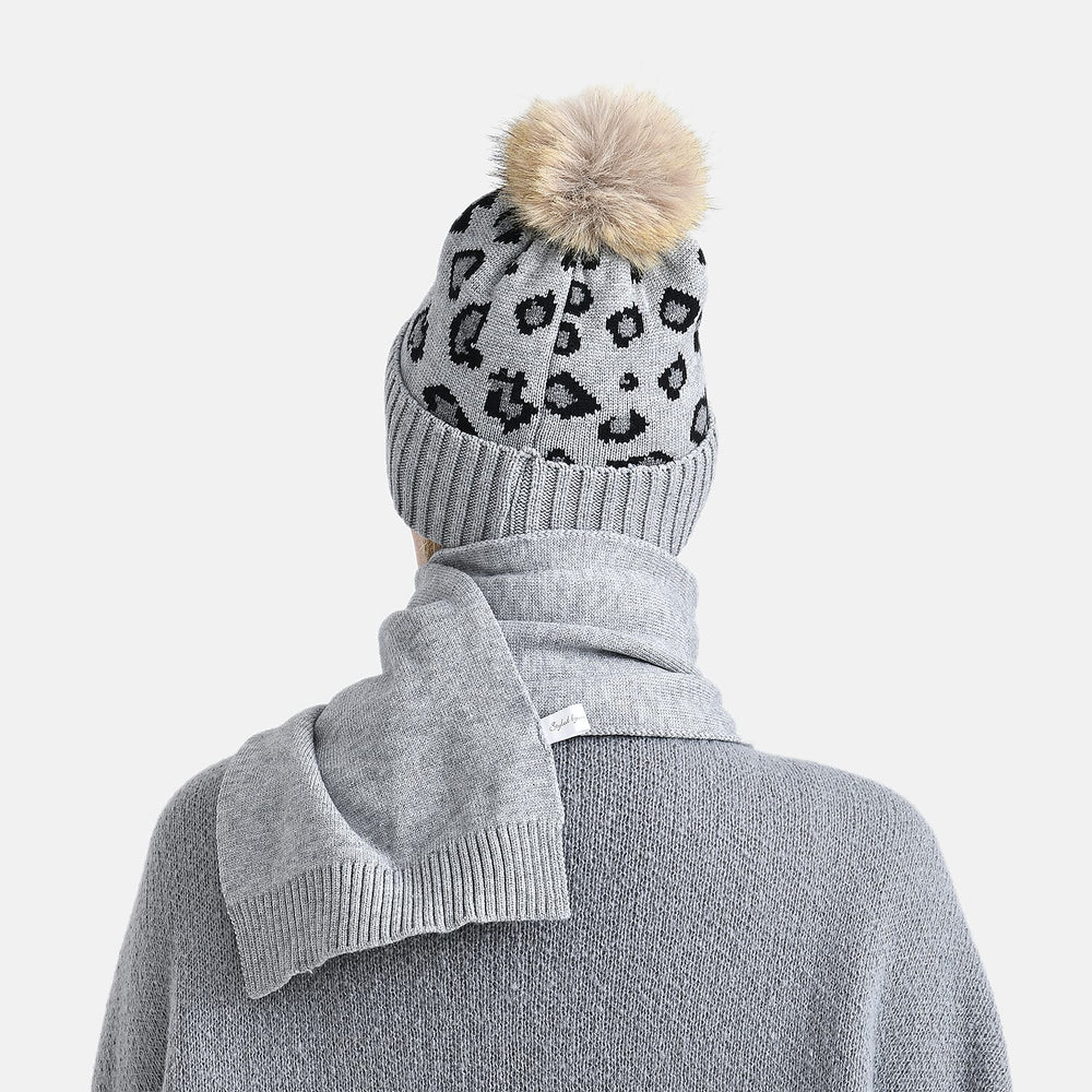 Styled By Two Piece Set Hat and Scarf - Grey