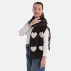Styled By Heart Pattern Tassel Scarf (Size 200 X 30Cm) - Brown - White