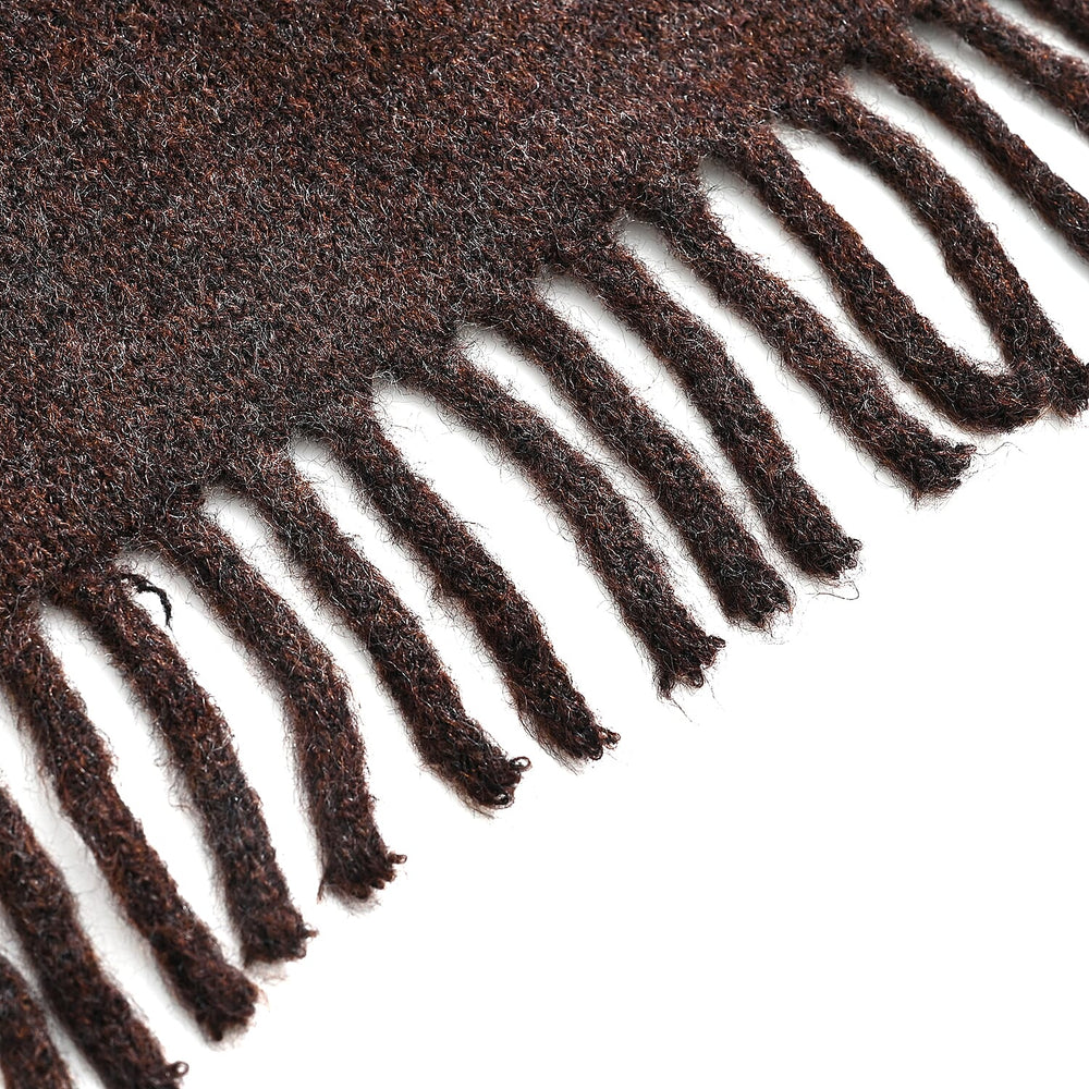 Styled By Heart Pattern Tassel Scarf (Size 200 X 30Cm) - Brown - White