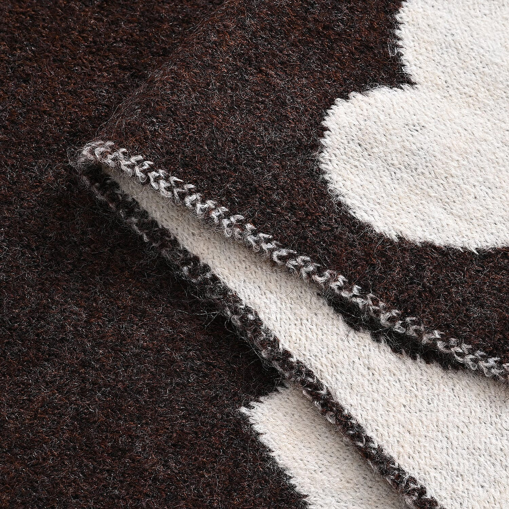 Styled By Heart Pattern Tassel Scarf (Size 200 X 30Cm) - Brown - White