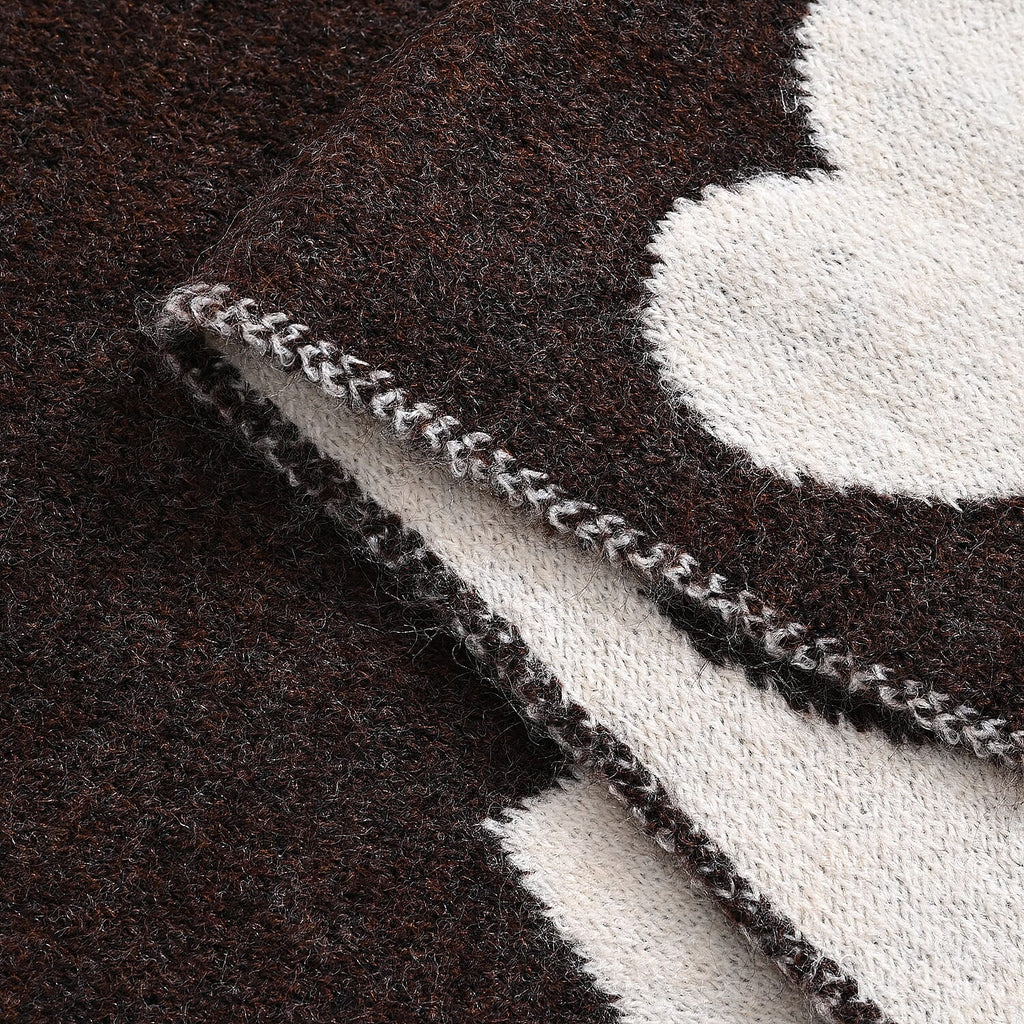 Styled By Heart Pattern Tassel Scarf (Size 200 X 30Cm) - Brown - White