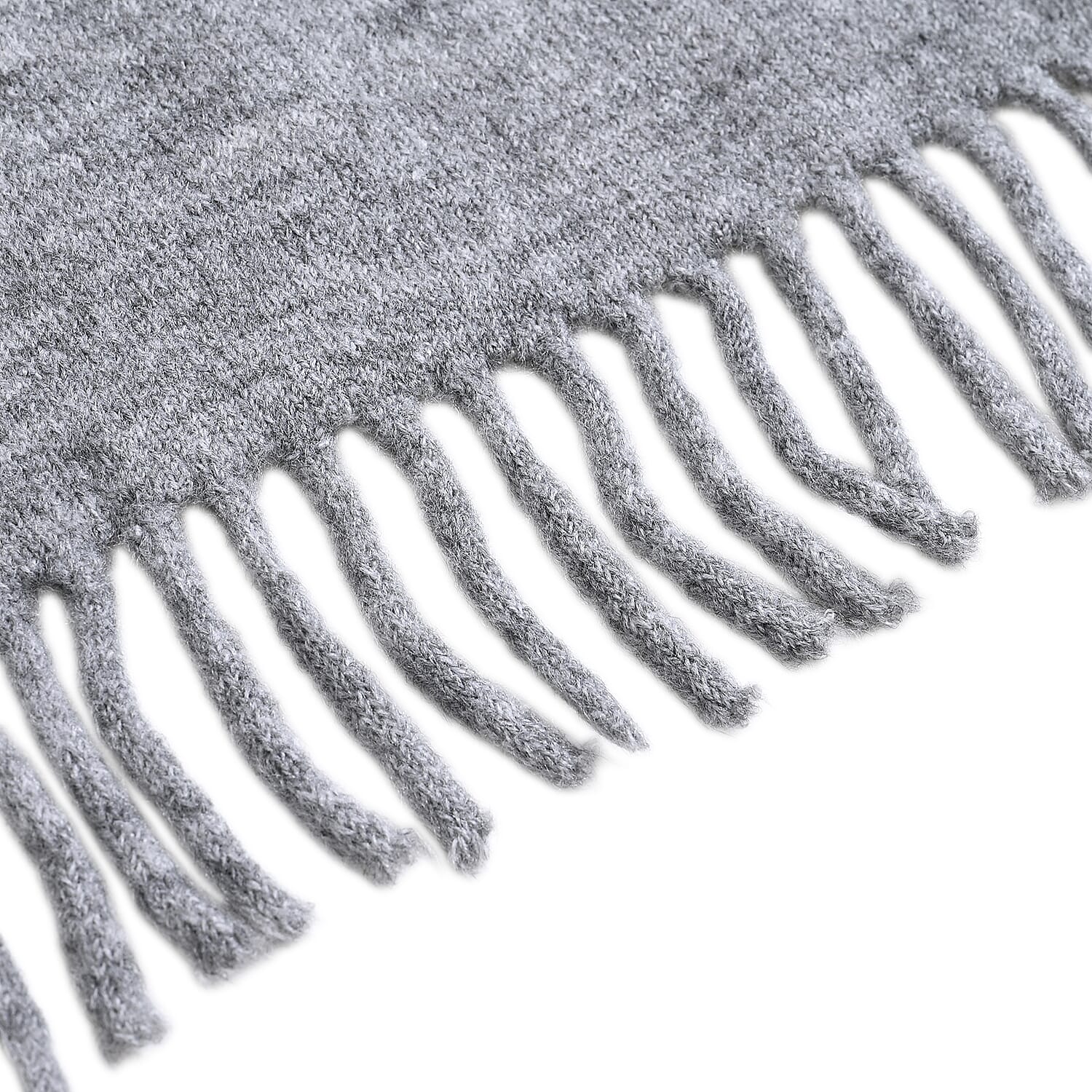 Styled By Heart Pattern Tassel Scarf (Size 200 X 30Cm) - Grey - White