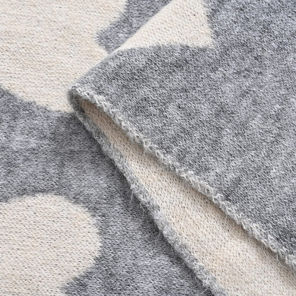 Styled By Heart Pattern Tassel Scarf (Size 200 X 30Cm) - Grey - White