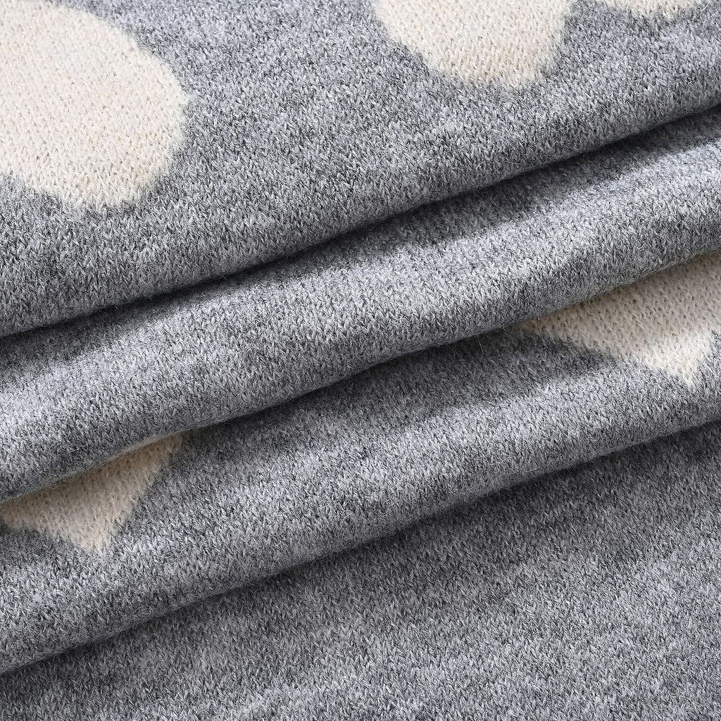 Styled By Heart Pattern Tassel Scarf (Size 200 X 30Cm) - Grey - White