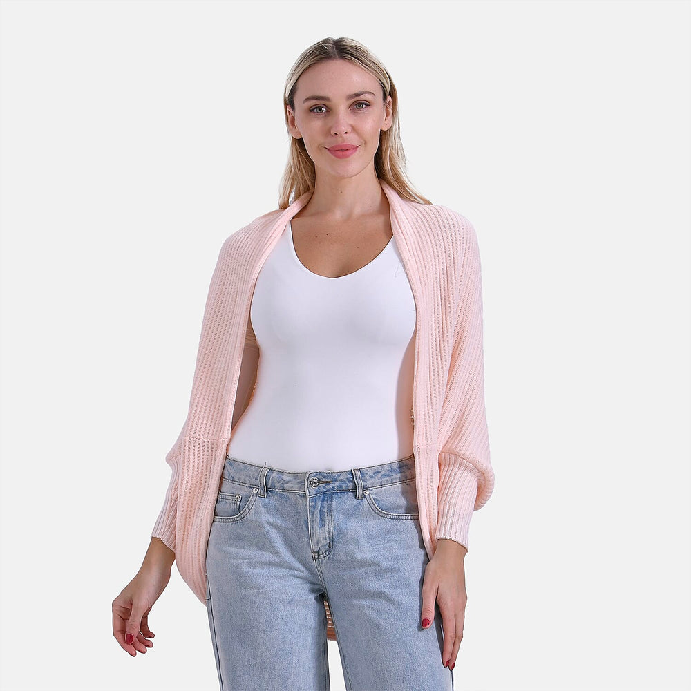 Styled by Oversized Batwing Sleeve Cardigan (One Size) - Light Peach