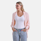 Styled by Oversized Batwing Sleeve Cardigan (One Size) - Light Peach