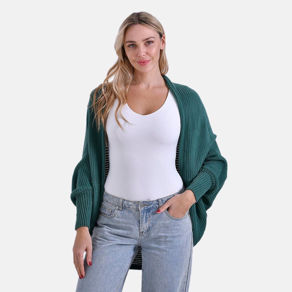 Styled by Oversized Batwing Sleeve Cardigan (One Size) - Light Peach