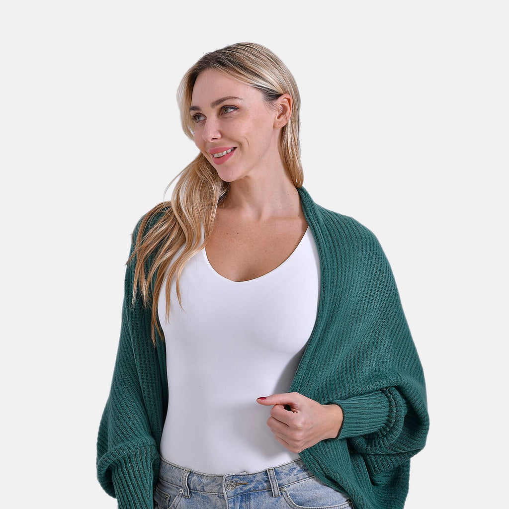 Styled by Oversized Batwing Sleeve Cardigan (One Size) - Light Peach