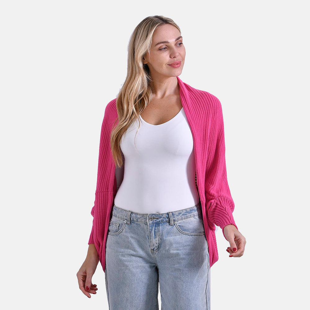 Styled by Oversized Batwing Sleeve Cardigan (One Size) - Light Peach