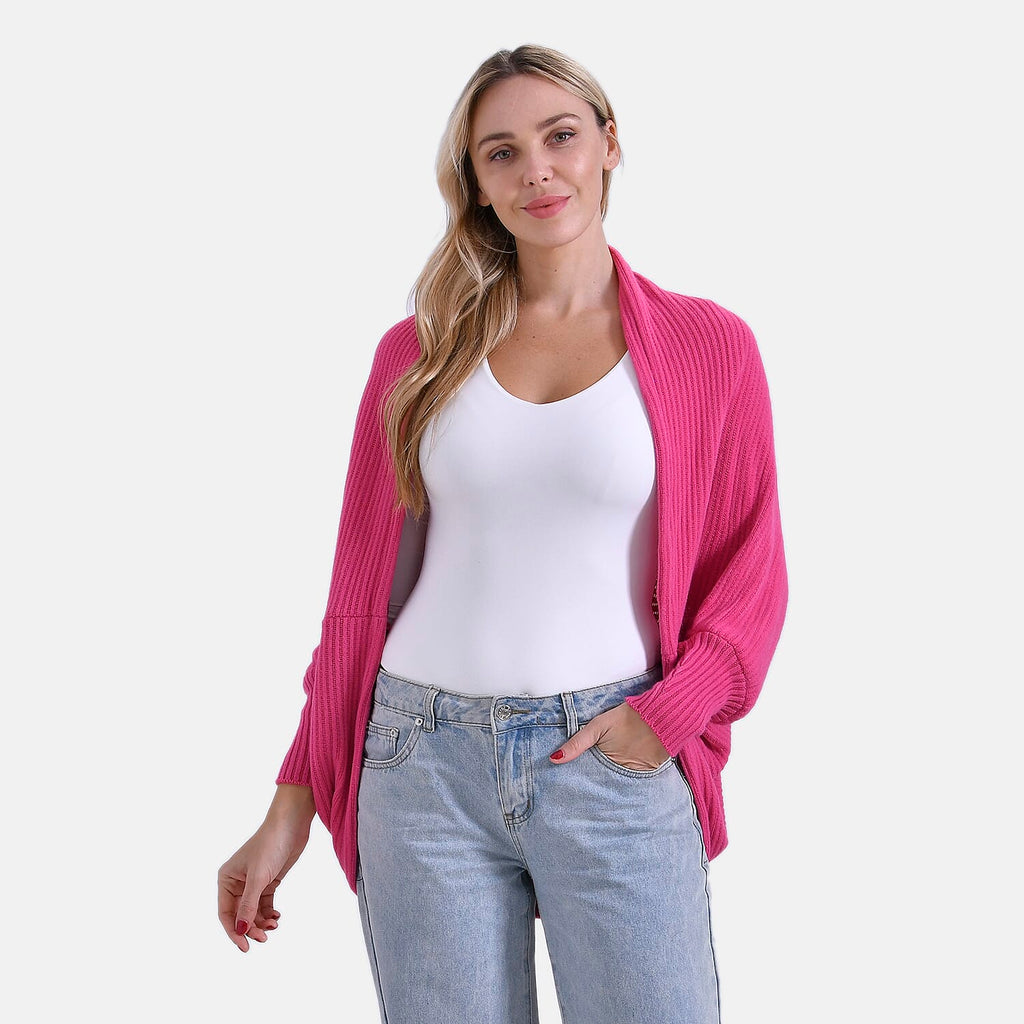 Styled by Oversized Batwing Sleeve Cardigan (One Size) - Light Peach