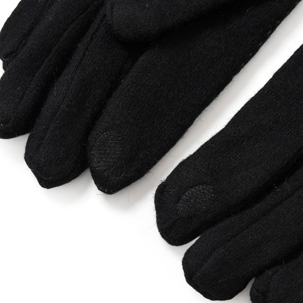 Styled By Cashmere Wool Gloves with Touchscreen Access (One Size) - Black