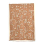 Styled By Cat Print Scarf (64x180cm) - Brown - Off White