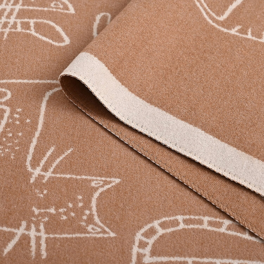 Styled By Cat Print Scarf (64x180cm) - Brown - Off White