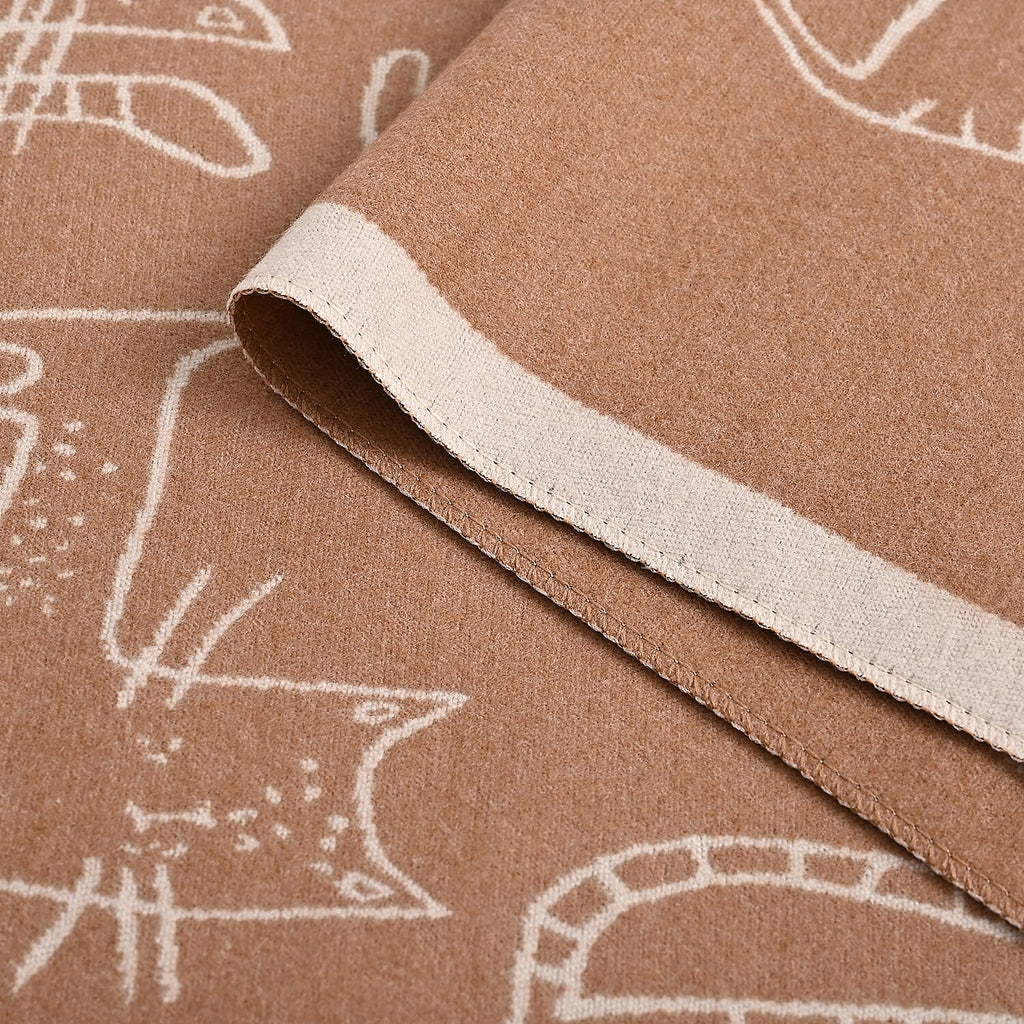 Styled By Cat Print Scarf (64x180cm) - Brown - Off White