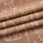 Styled By Cat Print Scarf (64x180cm) - Brown - Off White