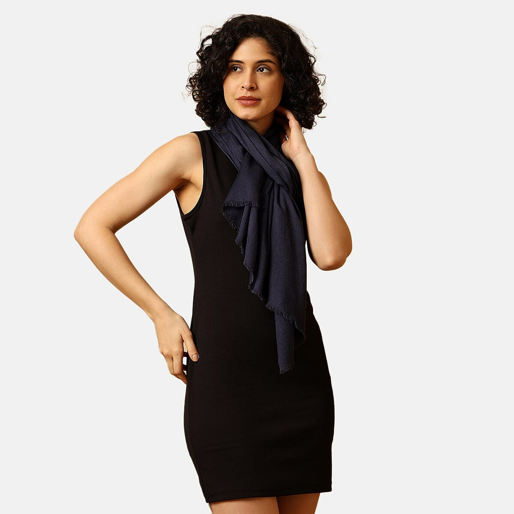 Styled By 100% Modal Diamond Weave Scarf (190x70 cm) - Navy