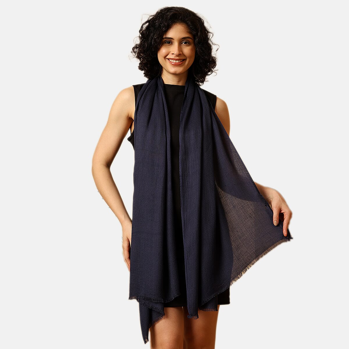 Styled By 100% Modal Diamond Weave Scarf (190x70 cm) - Navy