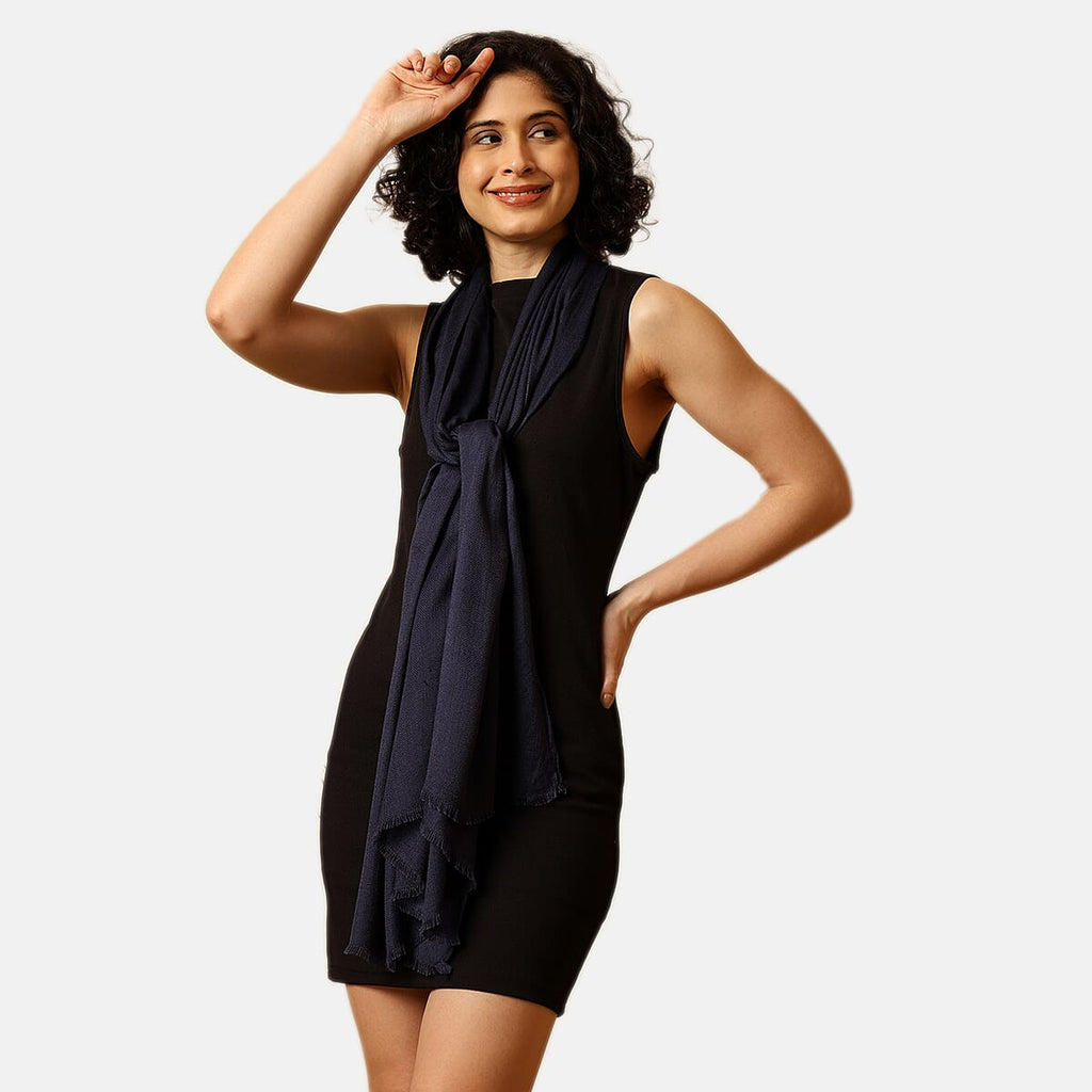 Styled By 100% Modal Diamond Weave Scarf (190x70 cm) - Navy