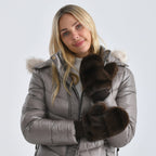 Styled By Super-Cozy Faux Fur Mittens (24 x 12 cm, One Size) - Dark Brown