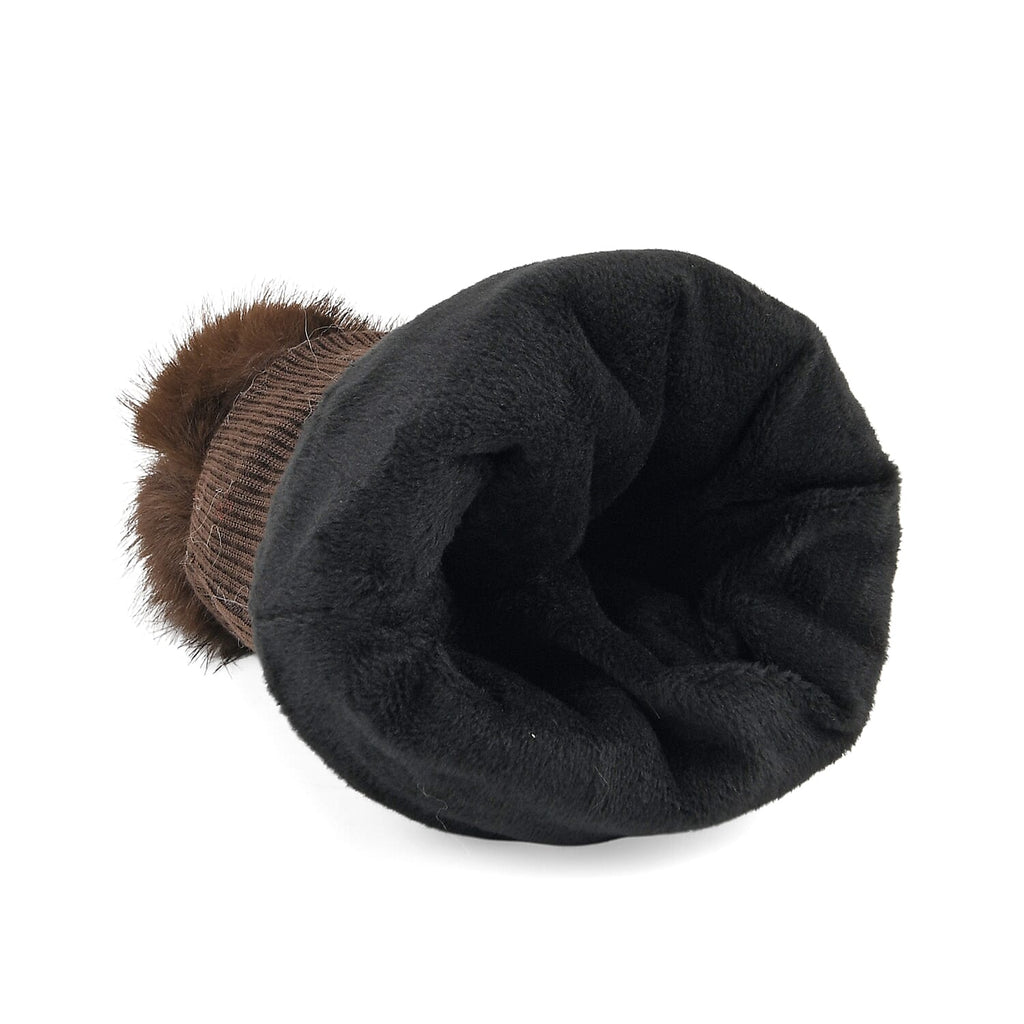 Styled By Super-Cozy Faux Fur Mittens (24 x 12 cm, One Size) - Dark Brown
