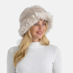 Styled By Faux Fur Bucket Hat (36x17 Cm) - Beige