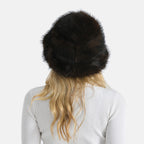 Styled By Faux Fur Bucket Hat (36x17 Cm) - Dark Brown