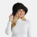 Styled By Faux Fur Bucket Hat (36x17 Cm) - Dark Brown