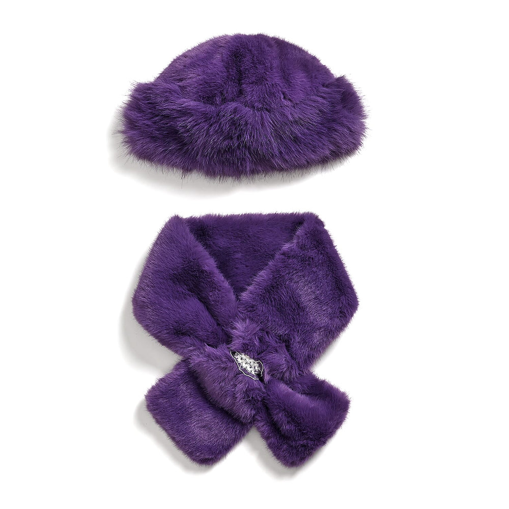 Styled By Patterned Hat, Cap and Earmuff (Size 58x1 cm) - Purple