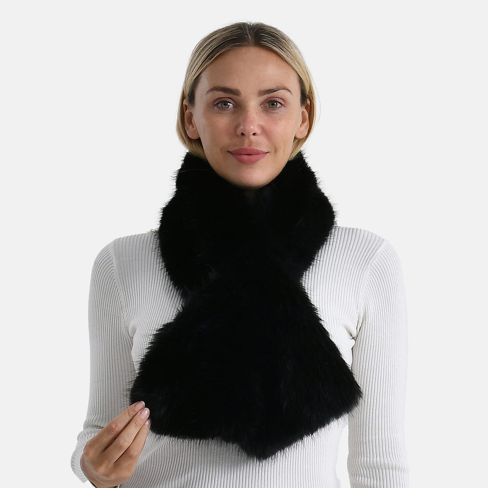 Styled By Faux fur Scarf (One Size) - Black