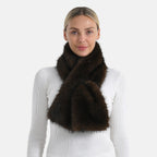 Styled By Faux fur Scarf (One Size) - Dark Brown