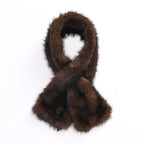 Styled By Faux fur Scarf (One Size) - Dark Brown