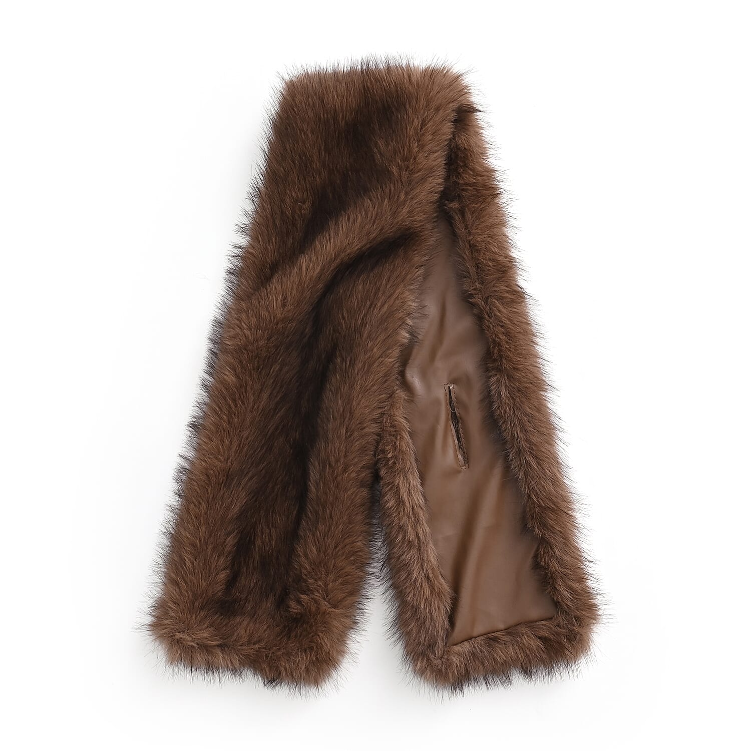 Styled By Faux fur Scarf (One Size)- Light Brown