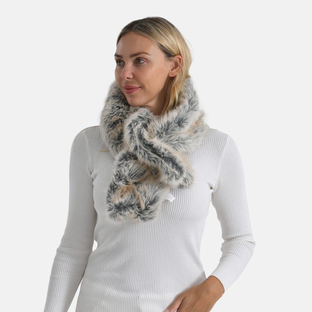 Styled By Faux Fur Scarf (85 x 13 Cm) - White