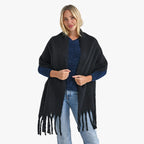 Styled By Soft Scarf with Fringes (180 x 35 Cm) - Black