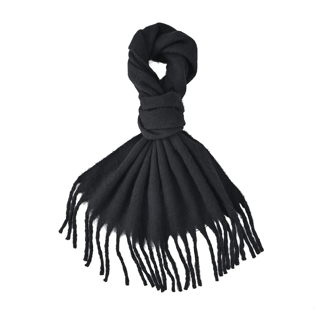Styled By Soft Scarf with Fringes (180 x 35 Cm) - Black