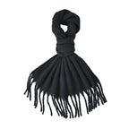 Styled By Soft Scarf with Fringes (180 x 35 Cm) - Black