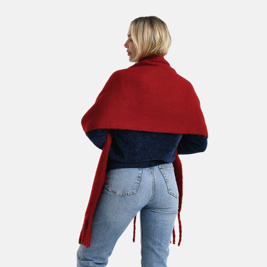 Styled By Soft Scarf with Fringes (180 x 35 Cm) - Red