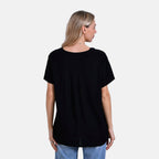 Styled By Solid Blouse (Size 74x1 cm) - Black & Black