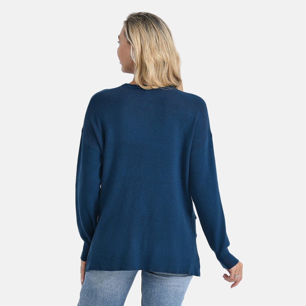 Styled By Cashmere feel Super Soft Jumper (One Size 8 to 20) - Blue