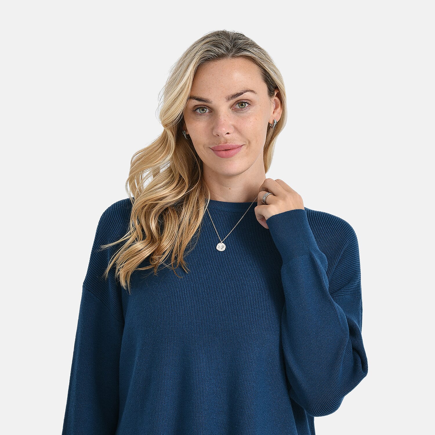 Styled By Cashmere feel Super Soft Jumper (One Size 8 to 20) - Blue