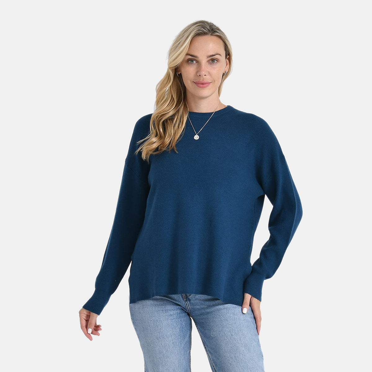 Styled By Cashmere feel Super Soft Jumper (One Size 8 to 20) - Blue