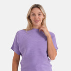 Styledby One-Size Casual Short Sleeve Jumper - Purple