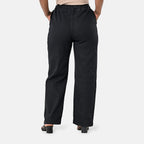Styledby 100% Cotton Wide-Leg Denim Pants With Drawstring Waist (Size - XXL) - Black