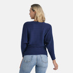 Styled by Boat Neck Batwing Jumper (One Size) - Purple